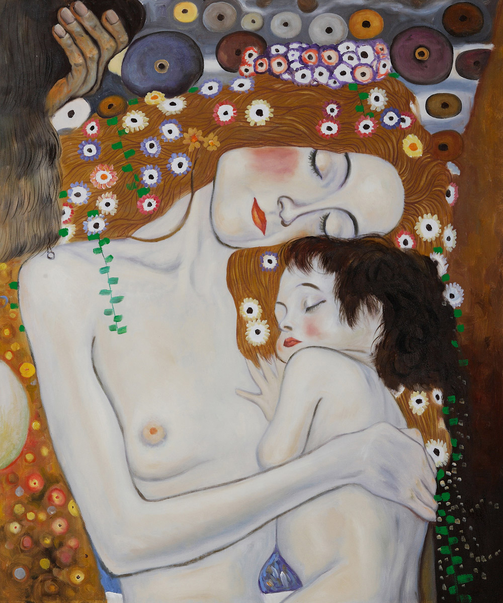 Le Tre Eta Della Donna Mother And Child - Gustav Klimt Painting